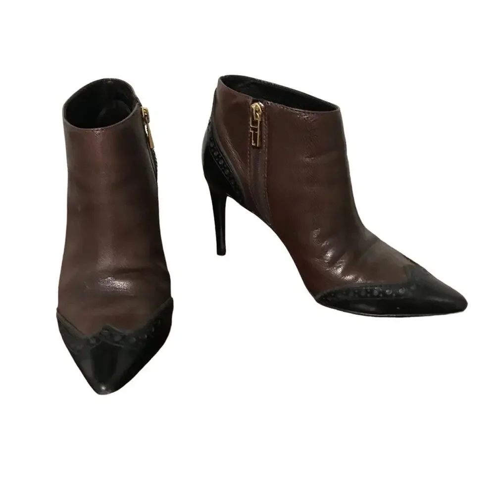 Tory Burch Brown and Black Ankle Booties - Picture 2 of 13